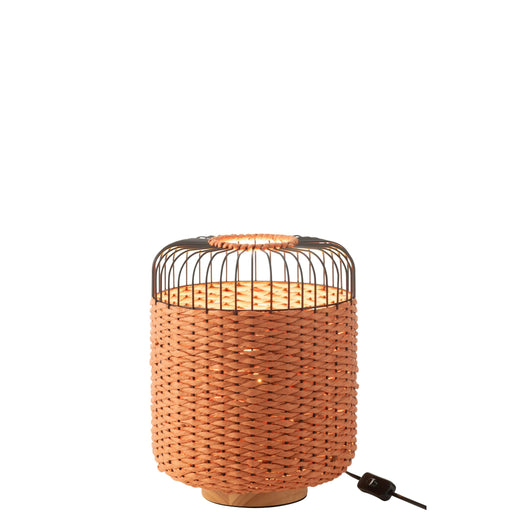 Tafellamp Oranje Beech hout 27 cm 27x27x34.5 cm-Tafellampen-J-Line
