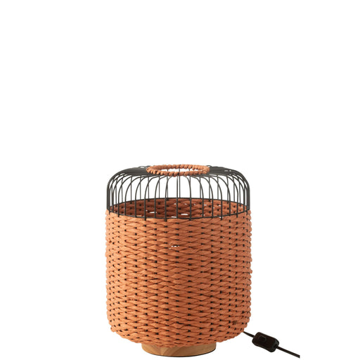 Tafellamp Oranje Beech hout 27 cm-Tafellampen-J-Line