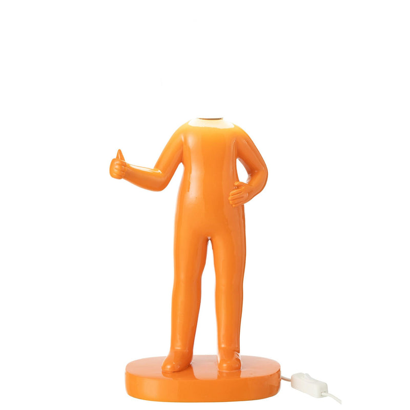 Tafellamp Oranje Polykunsthars 14 cm 14x19.5x44.5 cm-Tafellampen-J-Line