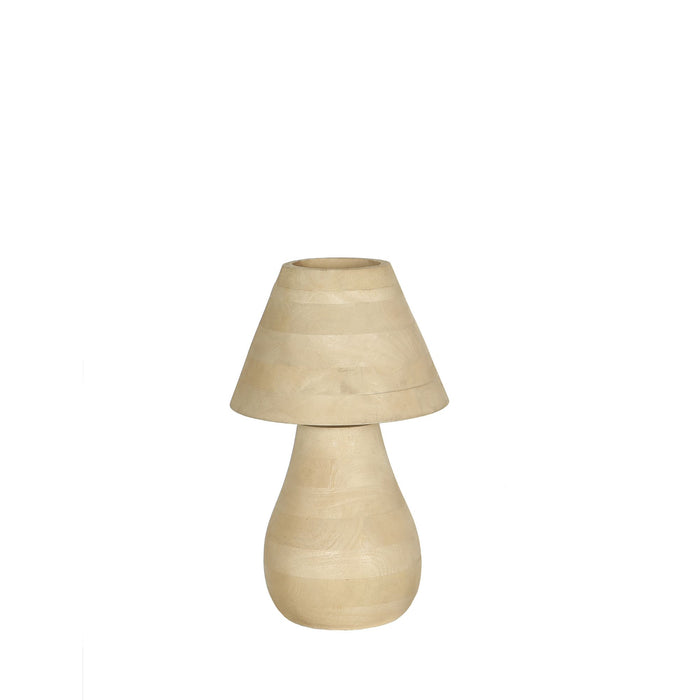 Table Lamps Peake Natural Mango Wood Round Table Lamp Low