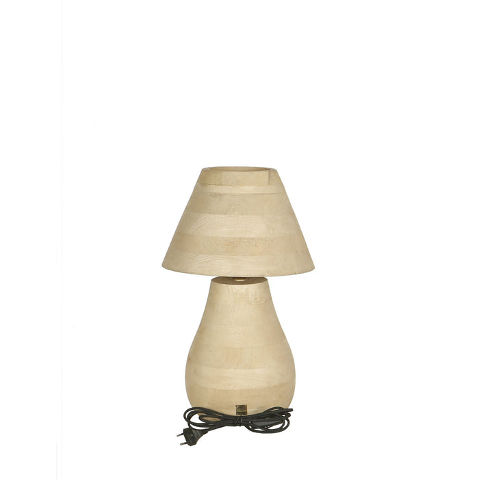 Table Lamps Peake Natural Mango Wood Round Table Lamp Low