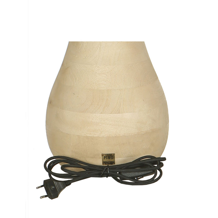 Table Lamps Peake Natural Mango Wood Round Table Lamp Low