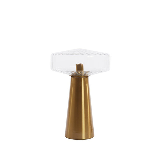 Tafellamp Pleat - Glas/Goud - Ã˜30cm-Tafellampen-Light & Living