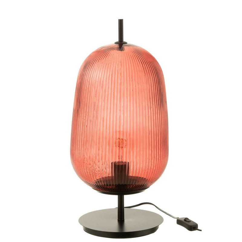 Tafellamp Rood Glas 22 cm 22x22x49 cm-Tafellampen-J-Line
