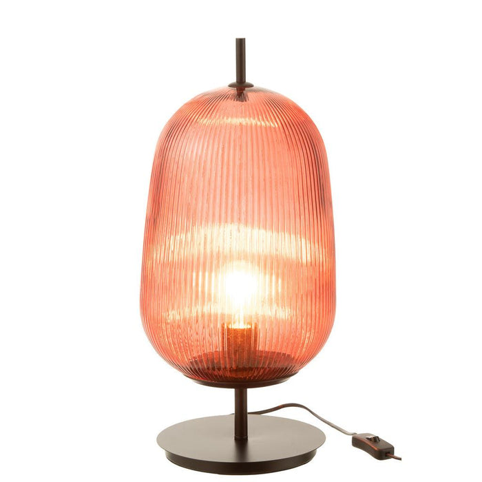 Tafellamp Rood Glas 22 cm-Tafellampen-J-Line