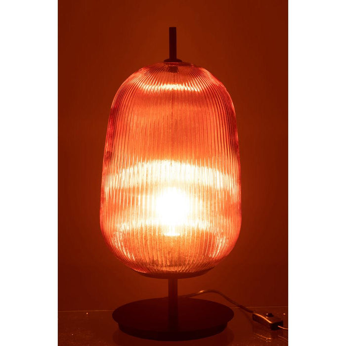 Tafellamp Rood Glas 22 cm-Tafellampen-J-Line