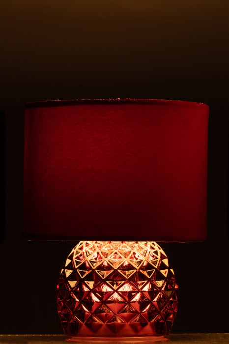 Table Lamp Red Polyester 17 cm