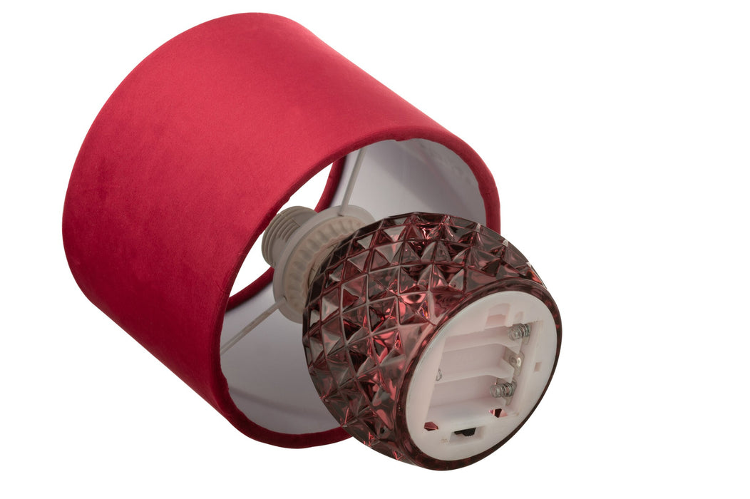 Table Lamp Red Polyester 17 cm
