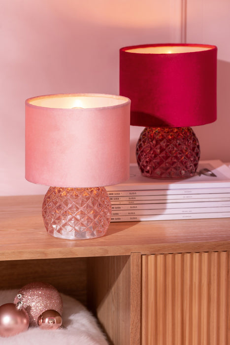 Table Lamp Red Polyester 17 cm