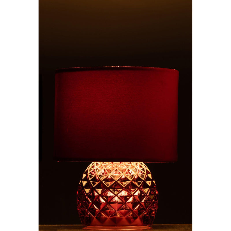 Tafellamp Rood Polyester 17 cm 17.2x17.2x23 cm-Tafellampen-J-Line