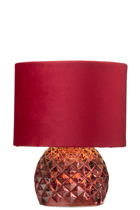 Table Lamp Red Polyester 17 cm