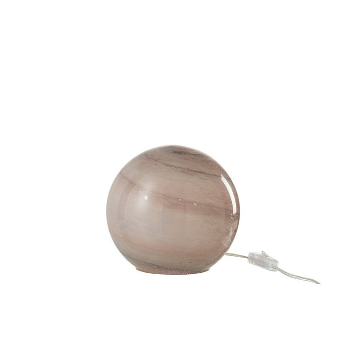Tafellamp Roze Glas Rond 20 cm-Tafellampen-J-Line