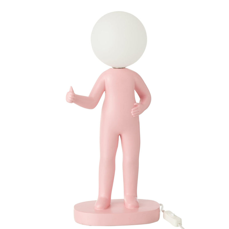 Tafellamp Roze Polykunsthars 14 cm 14x19.5x44.5 cm-Tafellampen-J-Line