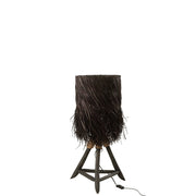 Tafellamp Takken Arthur Grass, Teak Hout Bruin 32x32x61 cm-Tafellampen-J-Line