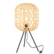 Tafellamp Tripod Bamboe, Ijzer Naturel 30x30x58 cm-Tafellampen-J-Line