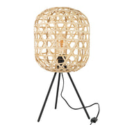 Tafellamp Tripod Bamboe, Ijzer Naturel 30x30x58 cm-Tafellampen-J-Line