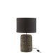 Tafellamp Voet Kap Linnen, Cement Grijs/Greige 28x28x46 cm-Tafellampen-J-Line