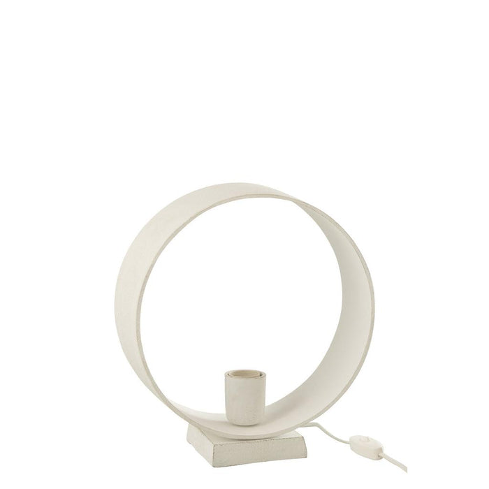 Tafellamp Wit Aluminium Cirkel 10 cm-Tafellampen-J-Line