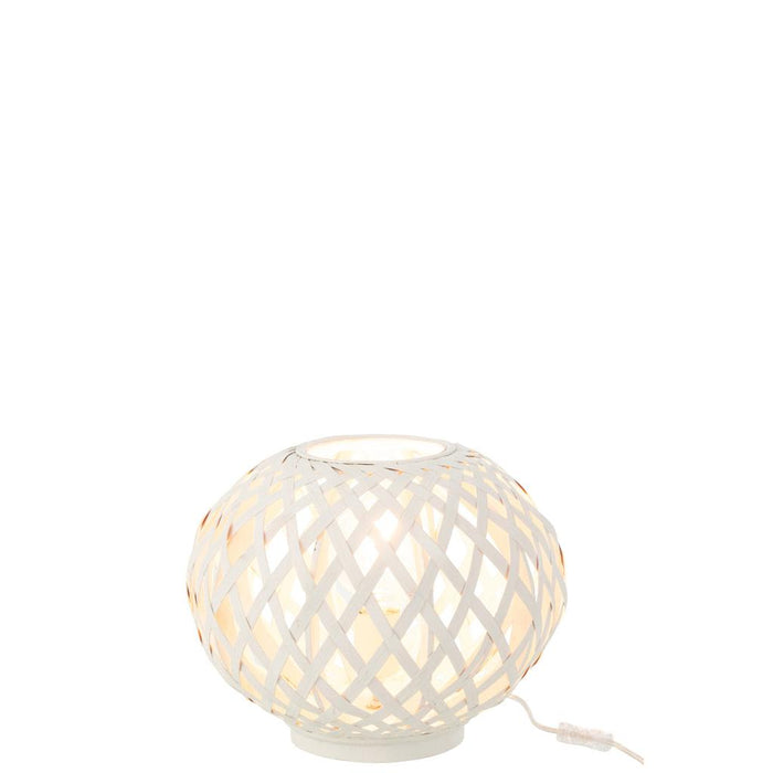 Tafellamp Wit Bamboe 32 cm 32x32x28 cm-Tafellampen-J-Line