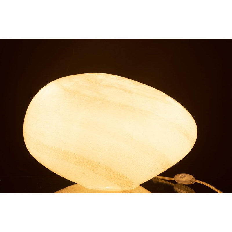 Tafellamp Wit Glas Ovaal 30 cm 30x40x24 cm-Tafellampen-J-Line