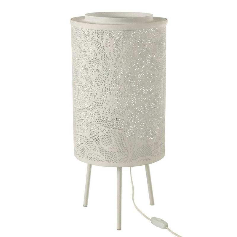 Tafellamp Wit Ijzer 27 cm 27x27x65.5 cm-Tafellampen-J-Line