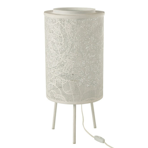 Tafellamp Wit Ijzer 27 cm-Tafellampen-J-Line