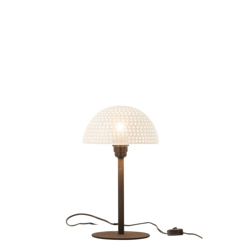 Tafellamp Wit Ijzer S 21 cm 21x21x36.5 cm-Tafellampen-J-Line