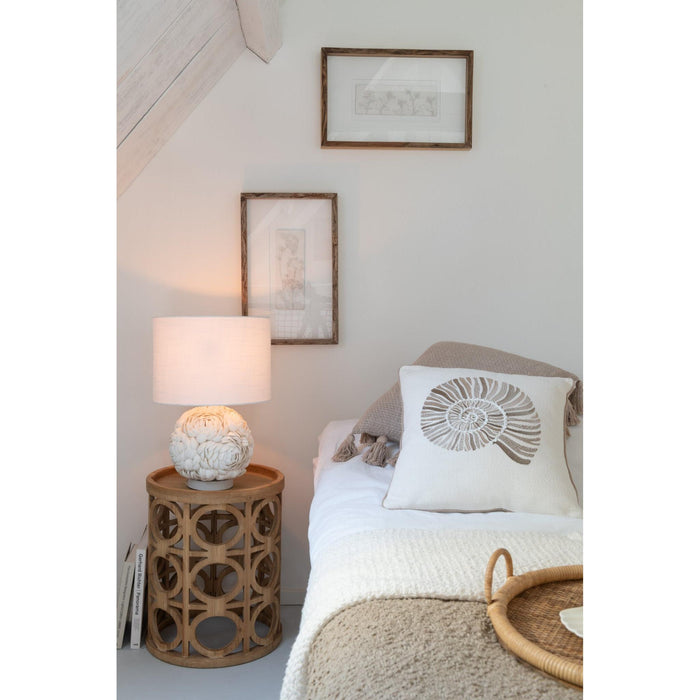 Tafellamp Wit Linnen 33 cm-Tafellampen-J-Line