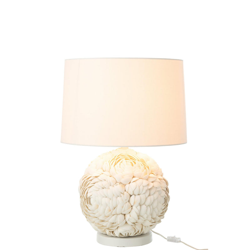 Tafellamp Wit Linnen 40 cm 40x40x59 cm-Tafellampen-J-Line