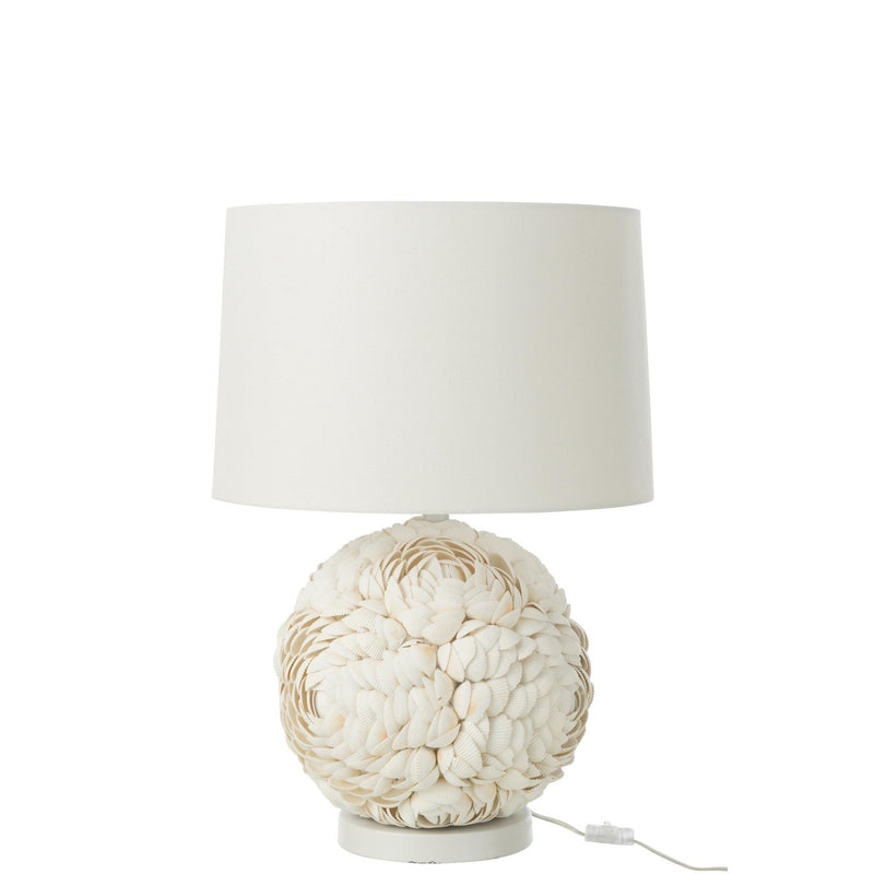 Tafellamp Wit Linnen 40 cm 40x40x59 cm-Tafellampen-J-Line