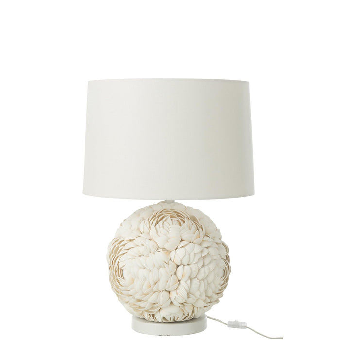 Tafellamp Wit Linnen 40 cm 40x40x59 cm-Tafellampen-J-Line