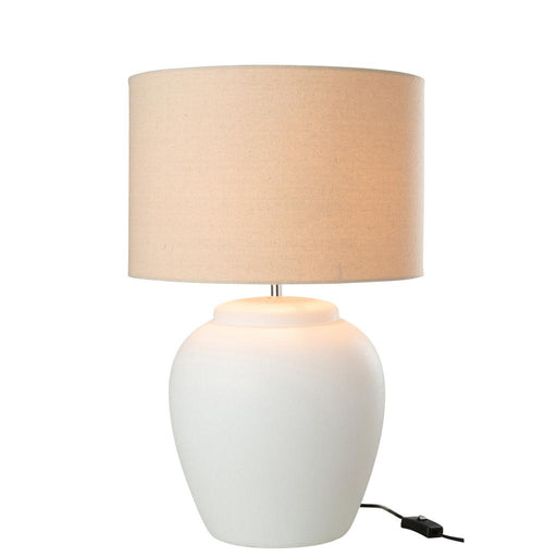 Tafellamp Wit Linnen 41 cm 41x41x60 cm-Tafellampen-J-Line