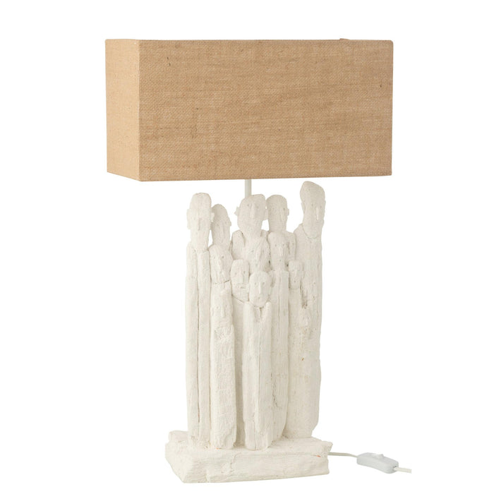 Tafellamp Wit Metaal 18 cm 18.5x35x58.5 cm-Tafellampen-J-Line