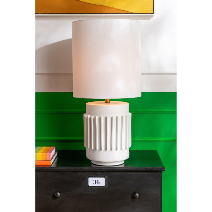 Tafellamp Wit Metaal 35 cm-Tafellampen-J-Line