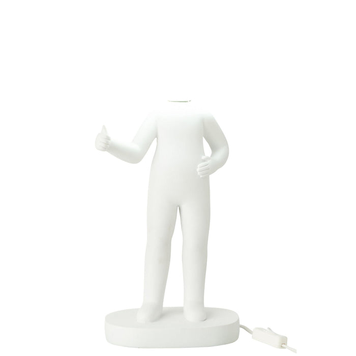 Tafellamp Wit Polykunsthars 14 cm 14x19.5x44.5 cm-Tafellampen-J-Line