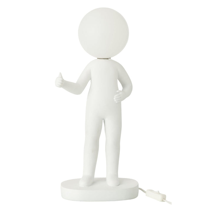 Tafellamp Wit Polykunsthars 14 cm 14x19.5x44.5 cm-Tafellampen-J-Line