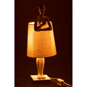 Tafellamp Wit Porcelain 18 cm 18x27x58 cm-Tafellampen-J-Line
