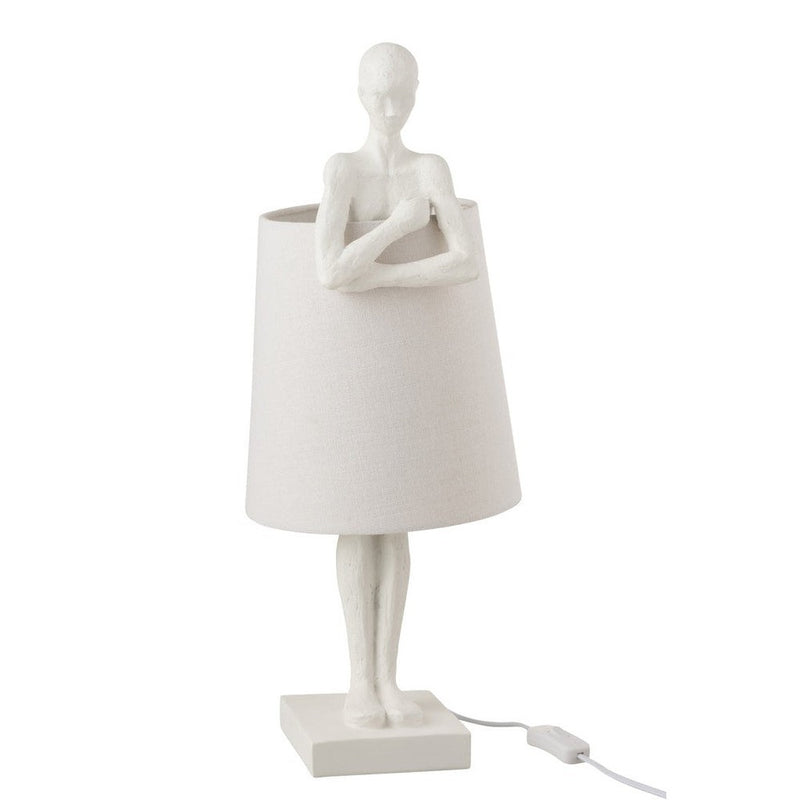 Tafellamp Wit Porcelain 18 cm 18x27x58 cm-Tafellampen-J-Line