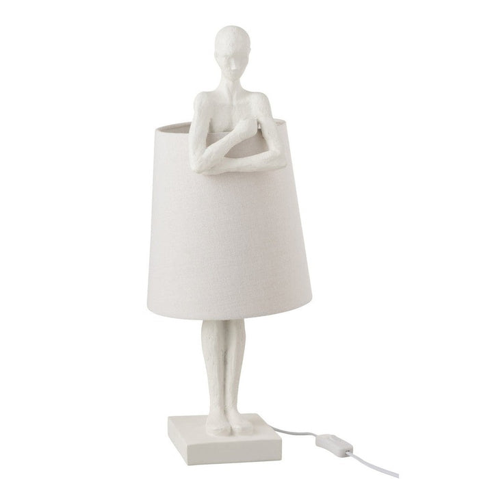 Tafellamp Wit Porcelain 18 cm-Tafellampen-J-Line