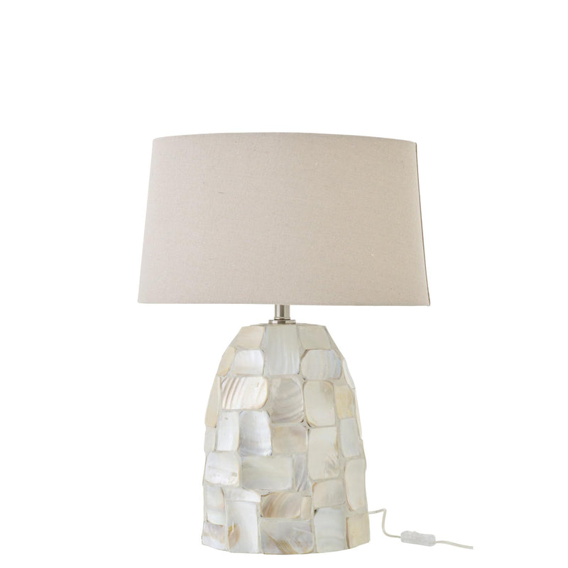 Tafellamp Wit Shell 25 cm 25.4x48.3x67.3 cm-Tafellampen-J-Line