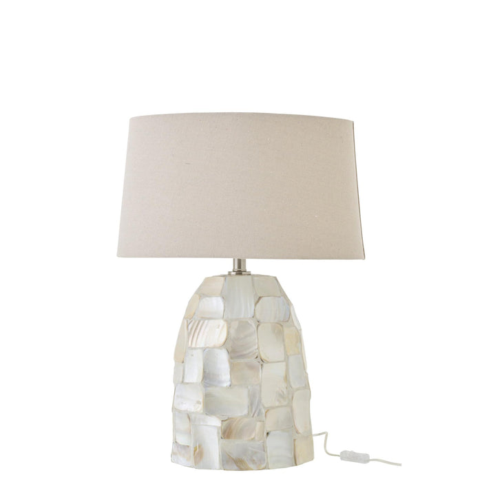 Tafellamp Wit Shell 25 cm 25.4x48.3x67.3 cm-Tafellampen-J-Line