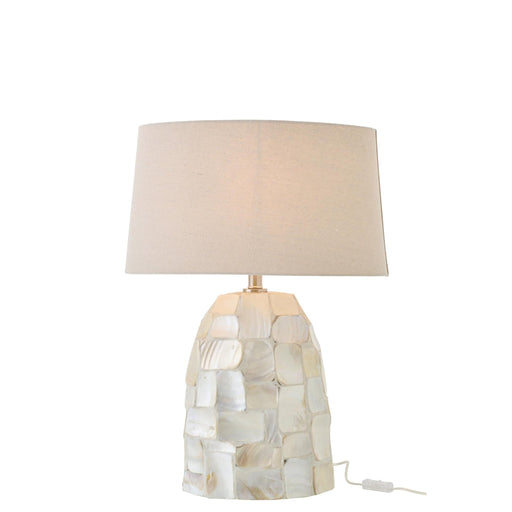 Tafellamp Wit Shell 25 cm-Tafellampen-J-Line