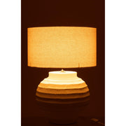 Tafellamp Wit Stof 46 cm Table Lamp 46x46x62 cm-Tafellampen-J-Line