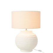 Tafellamp Wit Stof 46 cm Table Lamp 46x46x62 cm-Tafellampen-J-Line