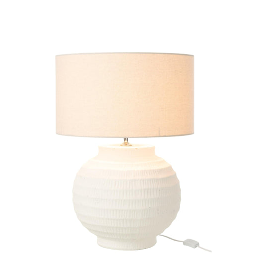 Tafellamp Wit Stof 46 cm Table Lamp-Tafellampen-J-Line