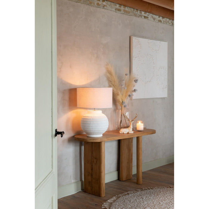 Tafellamp Wit Stof 46 cm Table Lamp-Tafellampen-J-Line