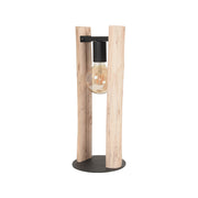 Tafellamp Woody Rechthoekige Hout Naturel 18x18x45 cm-Tafellampen-LABEL51