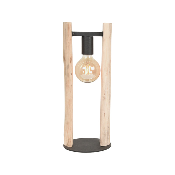 Tafellamp Woody Rechthoekige Hout Naturel 18x18x45 cm-Tafellampen-LABEL51