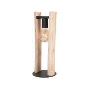 Tafellamp Woody Rechthoekige Hout Naturel 18x18x45 cm-Tafellampen-LABEL51