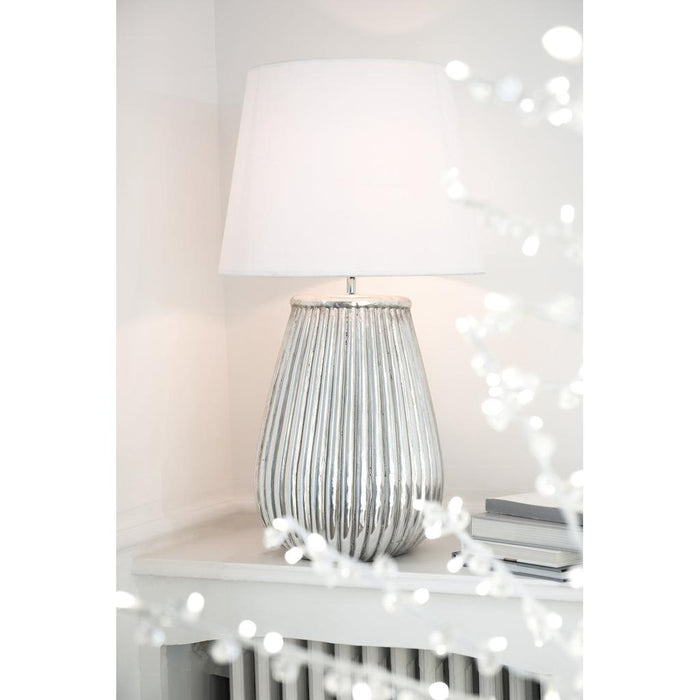 Tafellamp Zilver Clay 44 cm 44x44x82 cm-Tafellampen-J-Line